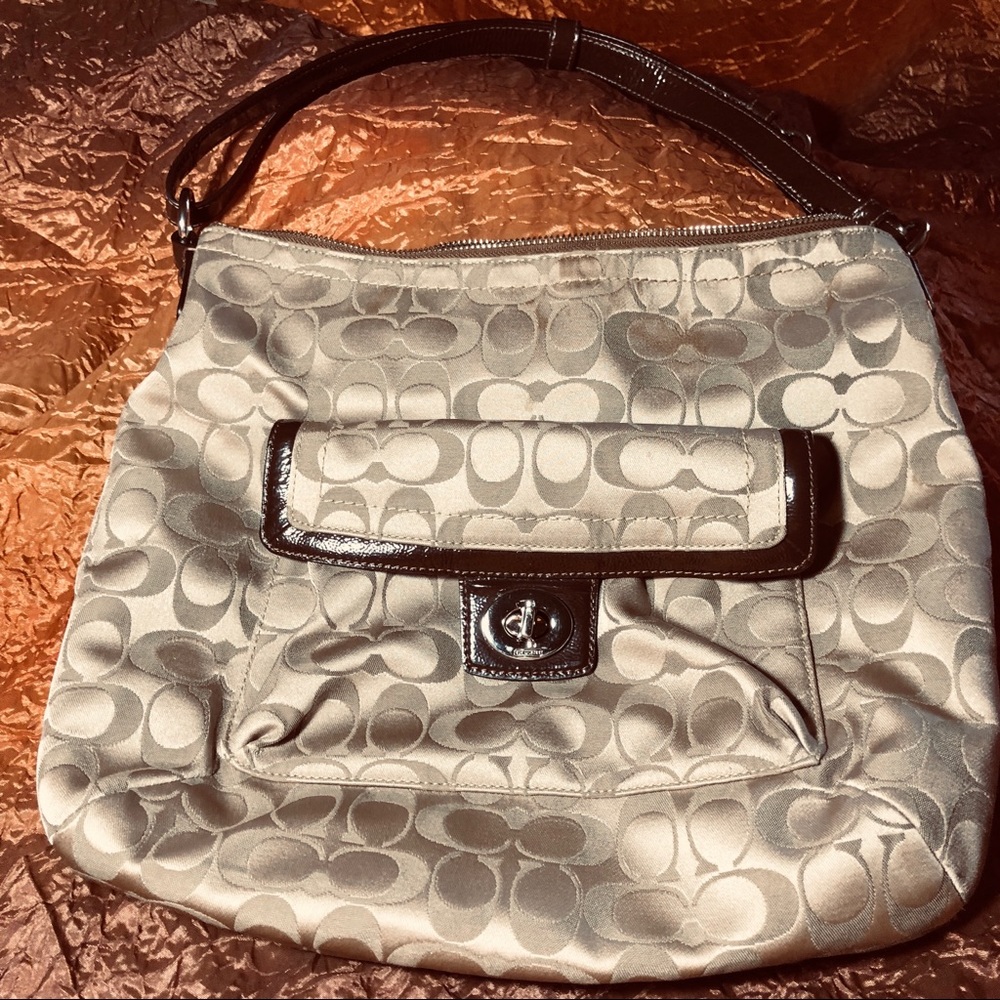 COACH BROWN OVER THE SHOULDER PURSE